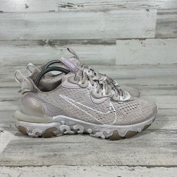 Nike Womens React Vision Sneakers Venice Pull On Tab Lace Up Running Gray Size 1 - Picture 1 of 10